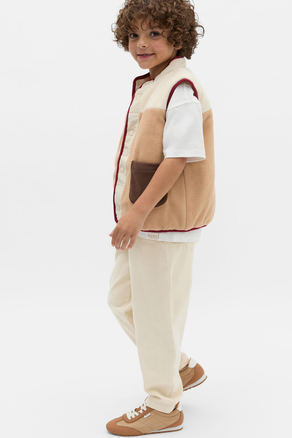 Polar Fleece Reversible Vest  Moonstone