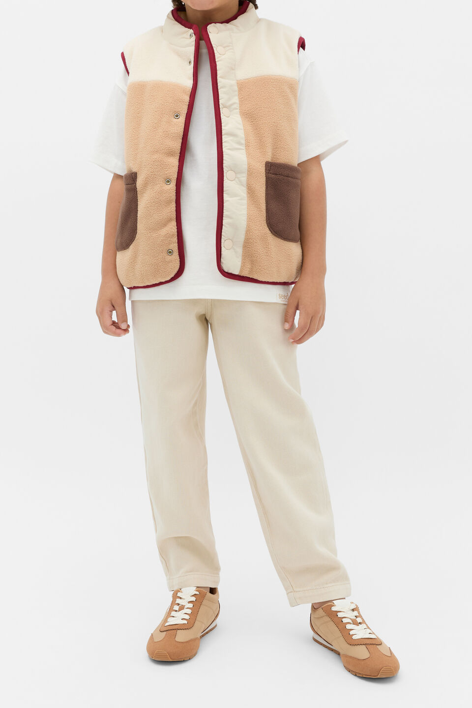 Polar Fleece Reversible Vest  Moonstone