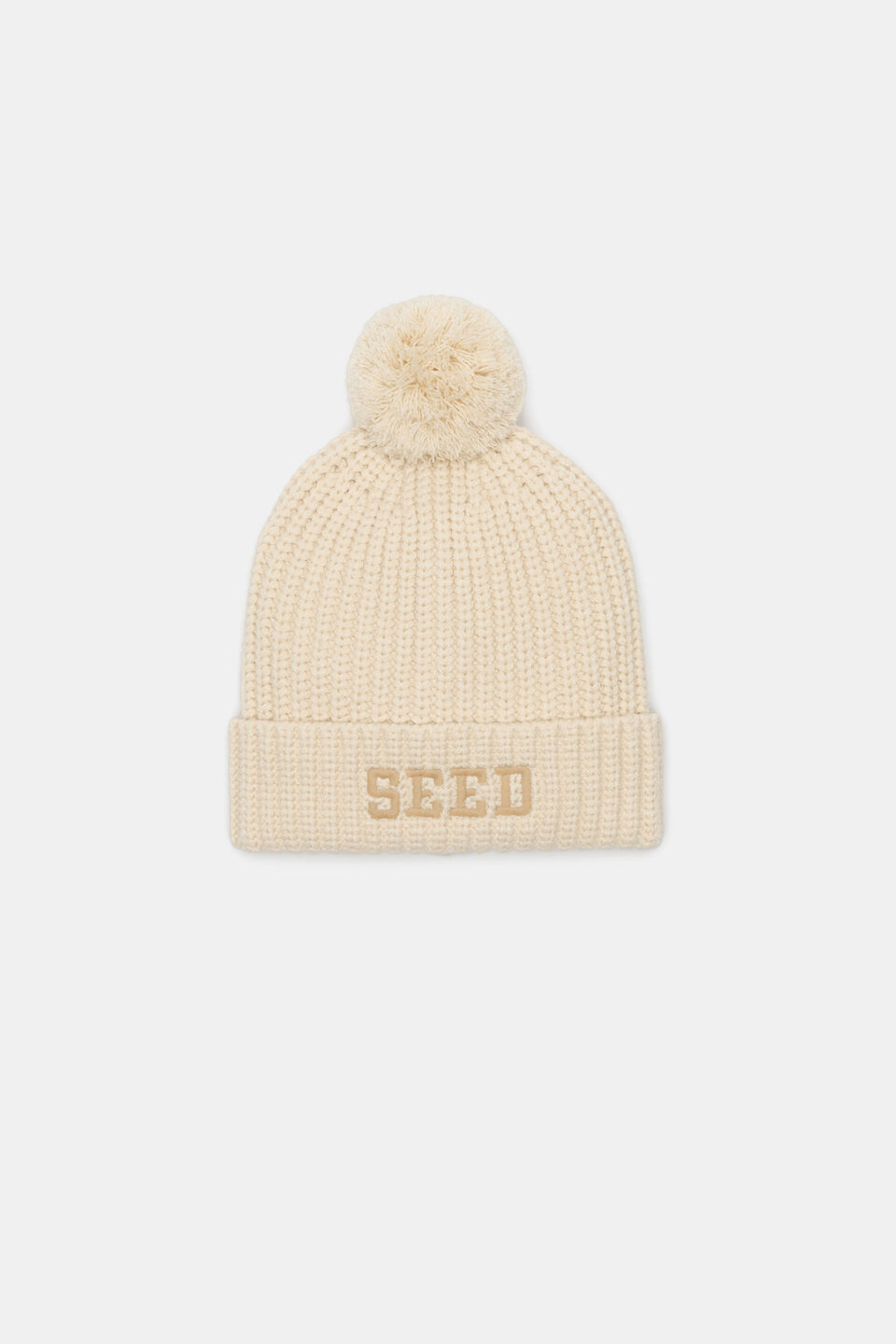 Seed Embroidered Beanie  Moonstone