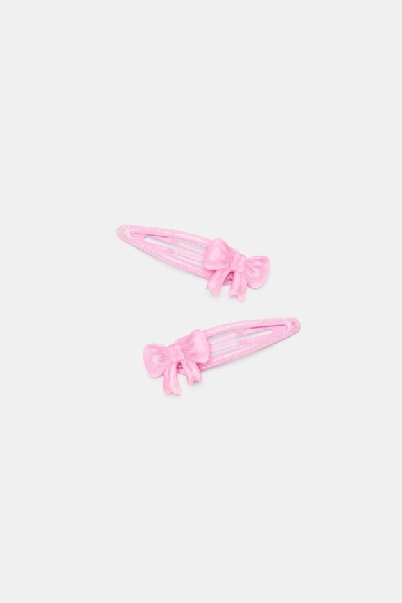 Resin Bow Snaps  Candy Pink  hi-res