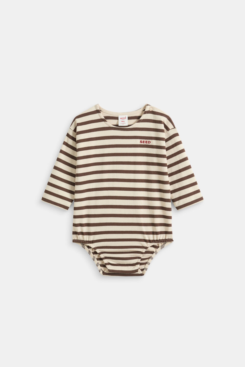 Logo Stripe Bodysuit  Cacao