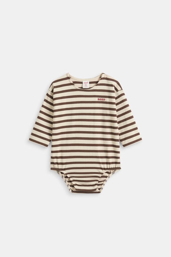 Logo Stripe Bodysuit  Cacao  hi-res