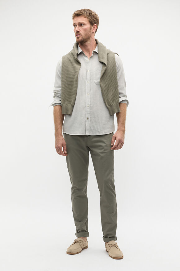 Texture Stripe Shirt  Vintage Khaki  hi-res