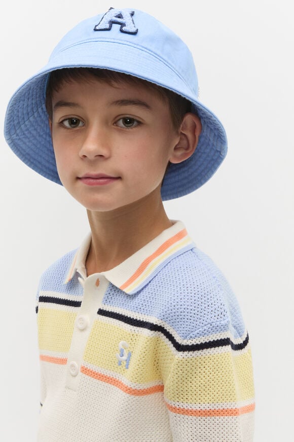 Blue Initial Bucket Hat  D  hi-res