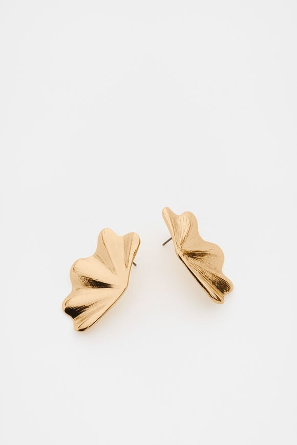 Fan Shell Earring  Gold  hi-res