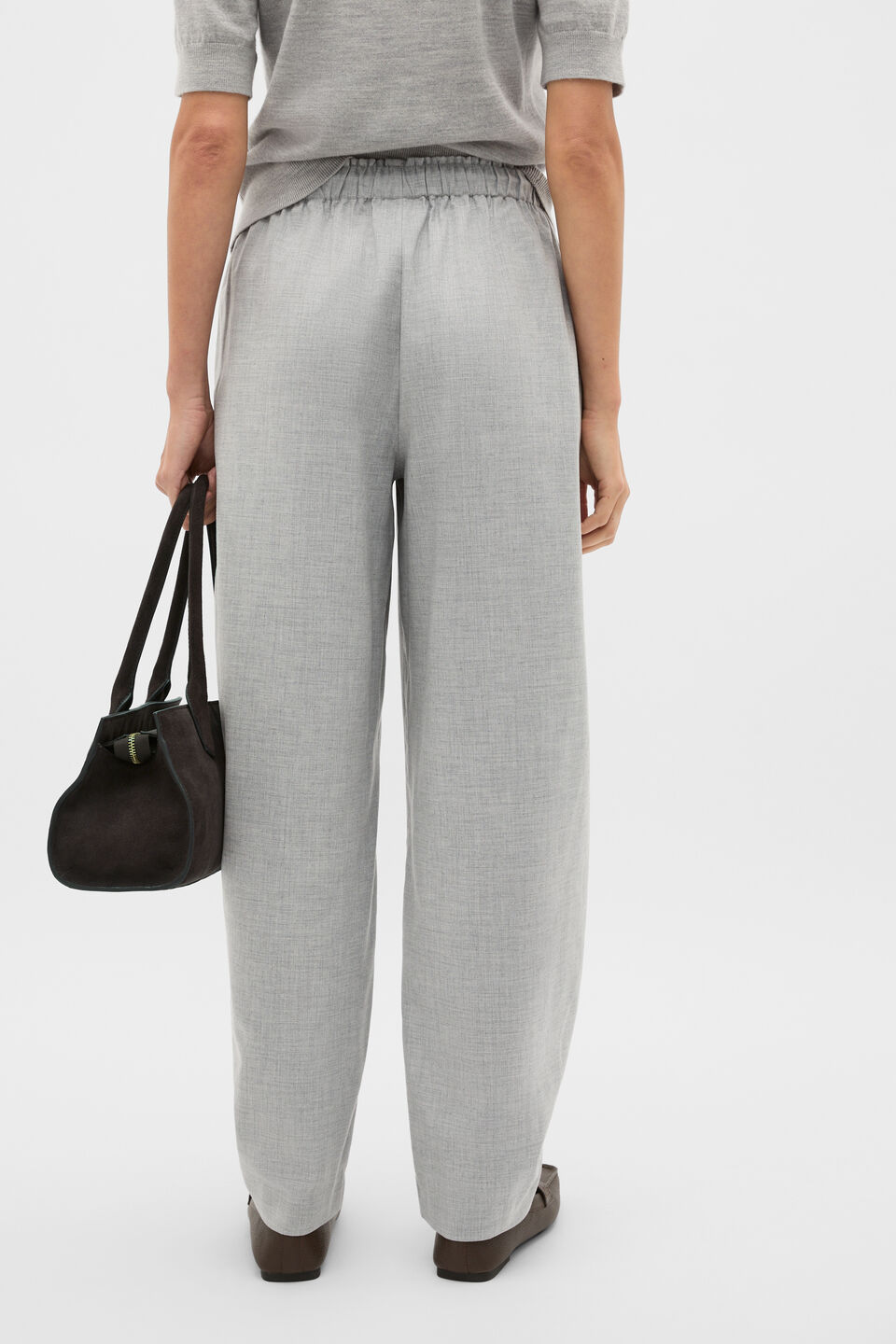 Soft Suiting Barrel Leg Pant  Pale Slate Crossdye