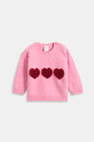 Heart Knit Sweater  Candy Pink  hi-res