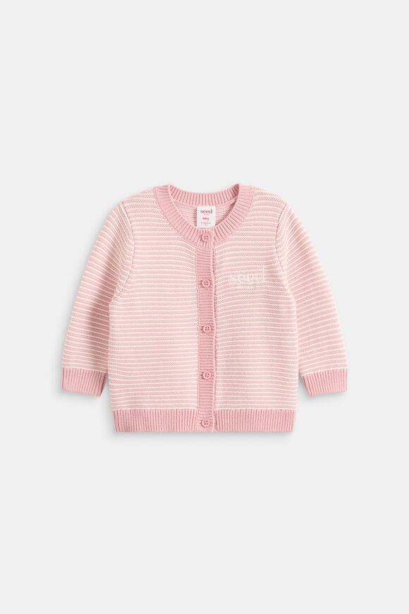 Logo Knit Cardigan  Blush Stripe  hi-res
