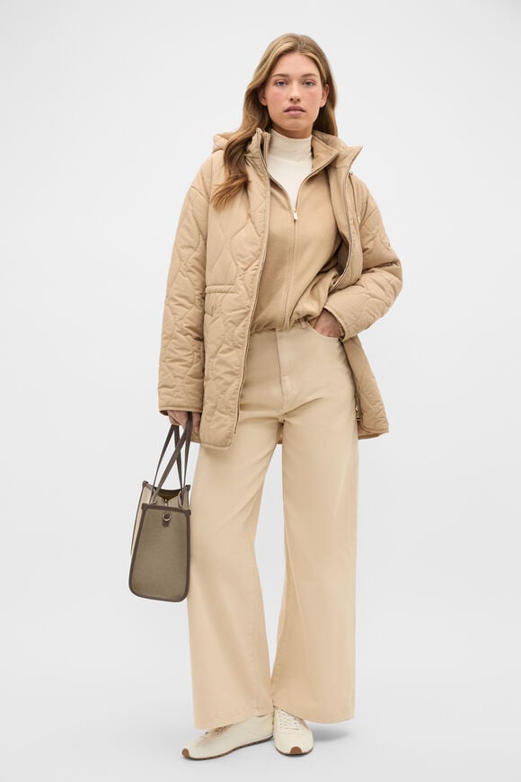 Heavy Rib Zip Thru Sweat  Sandstone  hi-res