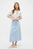 Denim Midi Skirt  Ice Blue Denim  hi-res