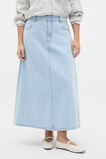 Denim Midi Skirt  Ice Blue Denim  hi-res
