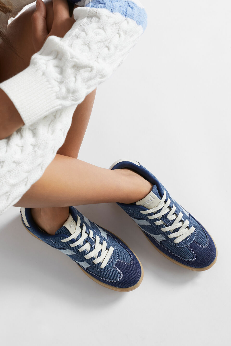 Denim Retro Trainer  Denim