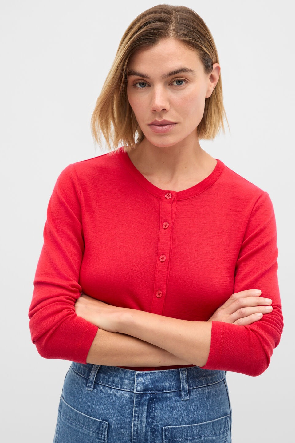Australian Merino Cardigan  Poppy