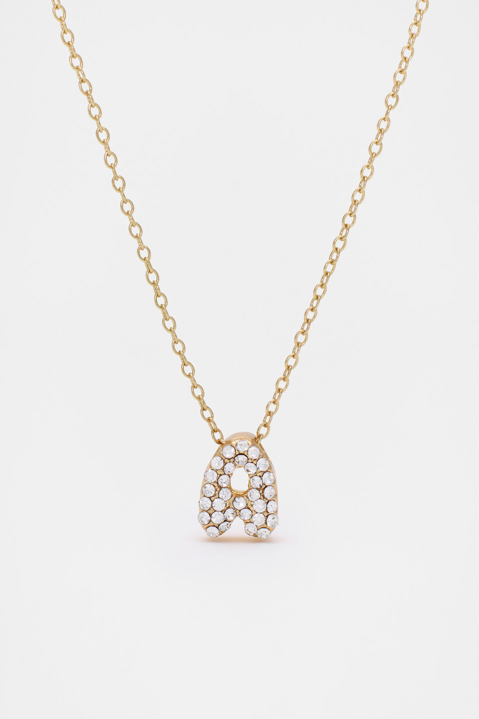 Initial Jewel Bubble Necklace  A