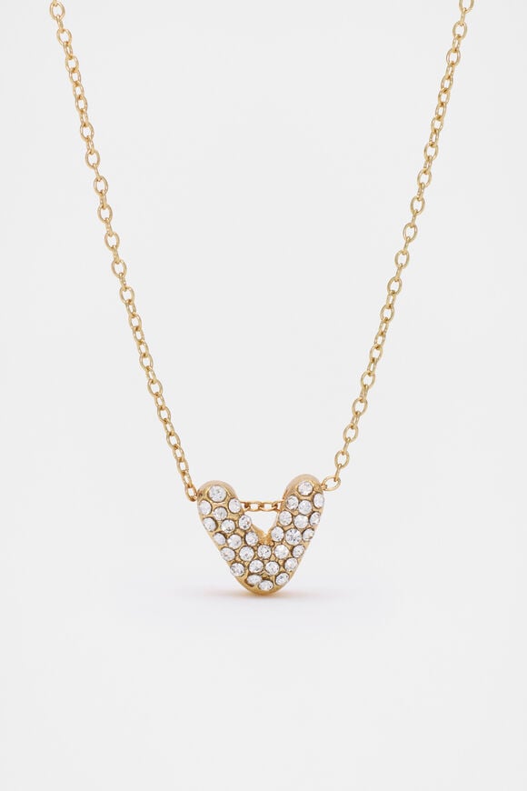 Initial Jewel Bubble Necklace  V  hi-res