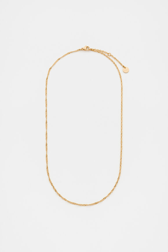 Waterproof Twist Chain Necklace  Gold  hi-res