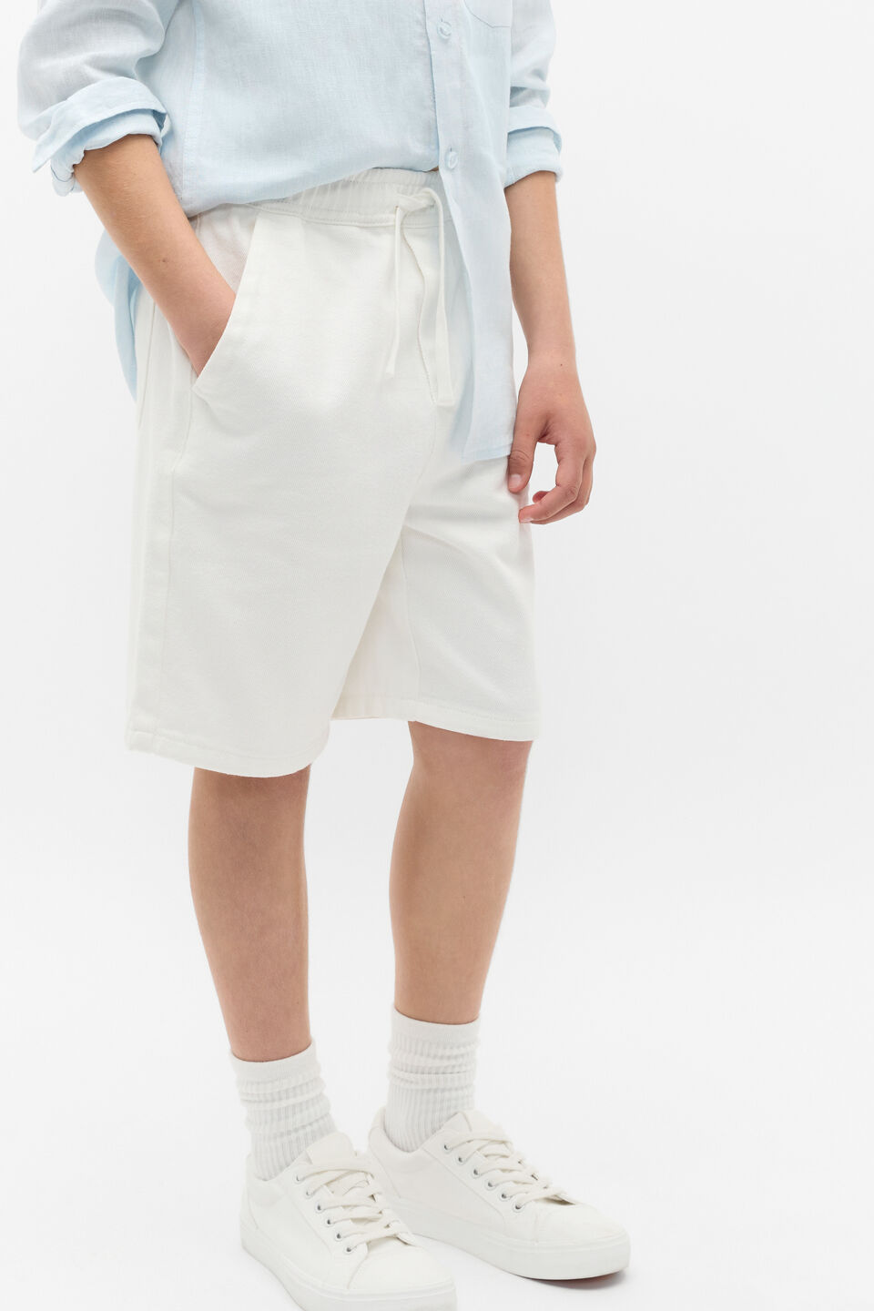 Denim Bermuda Short  Vintage Cream