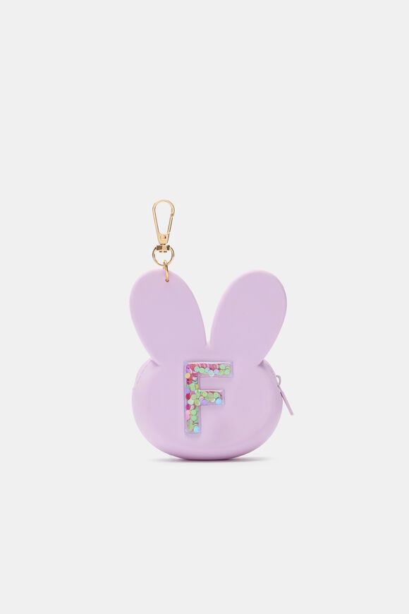 Bunny Silicone Initial Keyring  F  hi-res