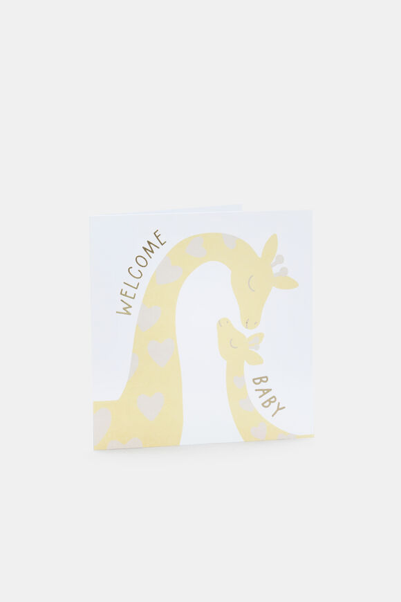 Welcome Baby Giraffe Card  Multi  hi-res