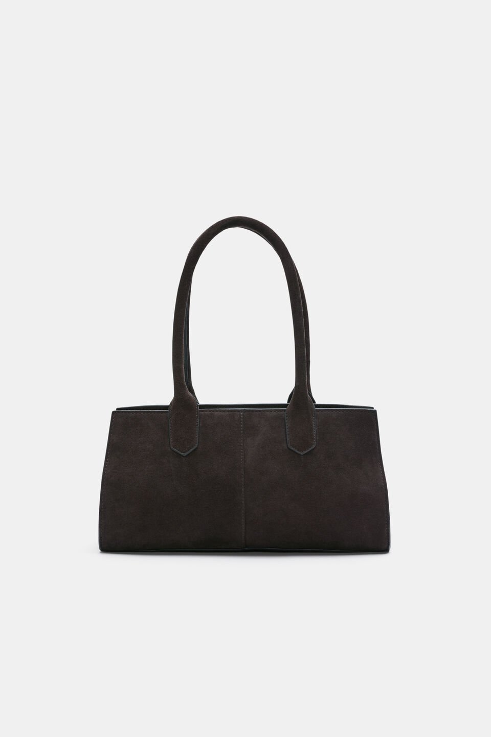 Suede East West Tote  Chocolate