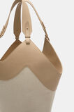 Two Tone Gathered Tote  Sandstone  hi-res
