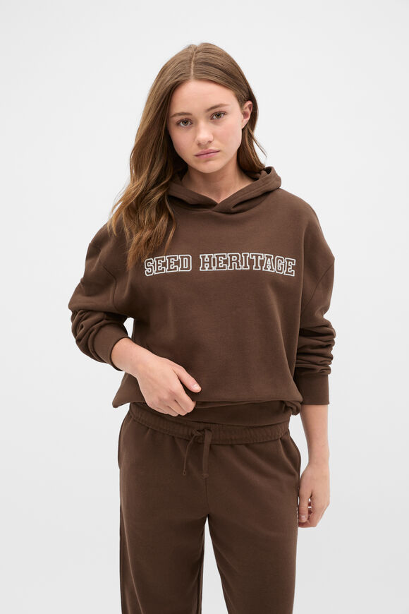 Logo Embroidered Hoodie  Chocolate  hi-res
