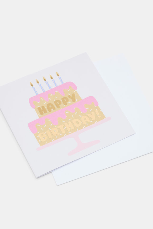 Happy Birthday Cake Card  Multi  hi-res