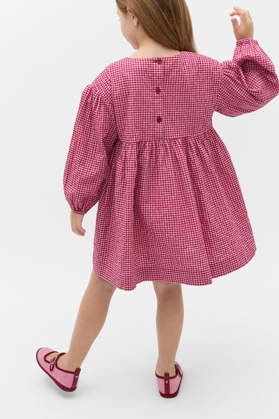 Gingham Dress  Dark Cherry