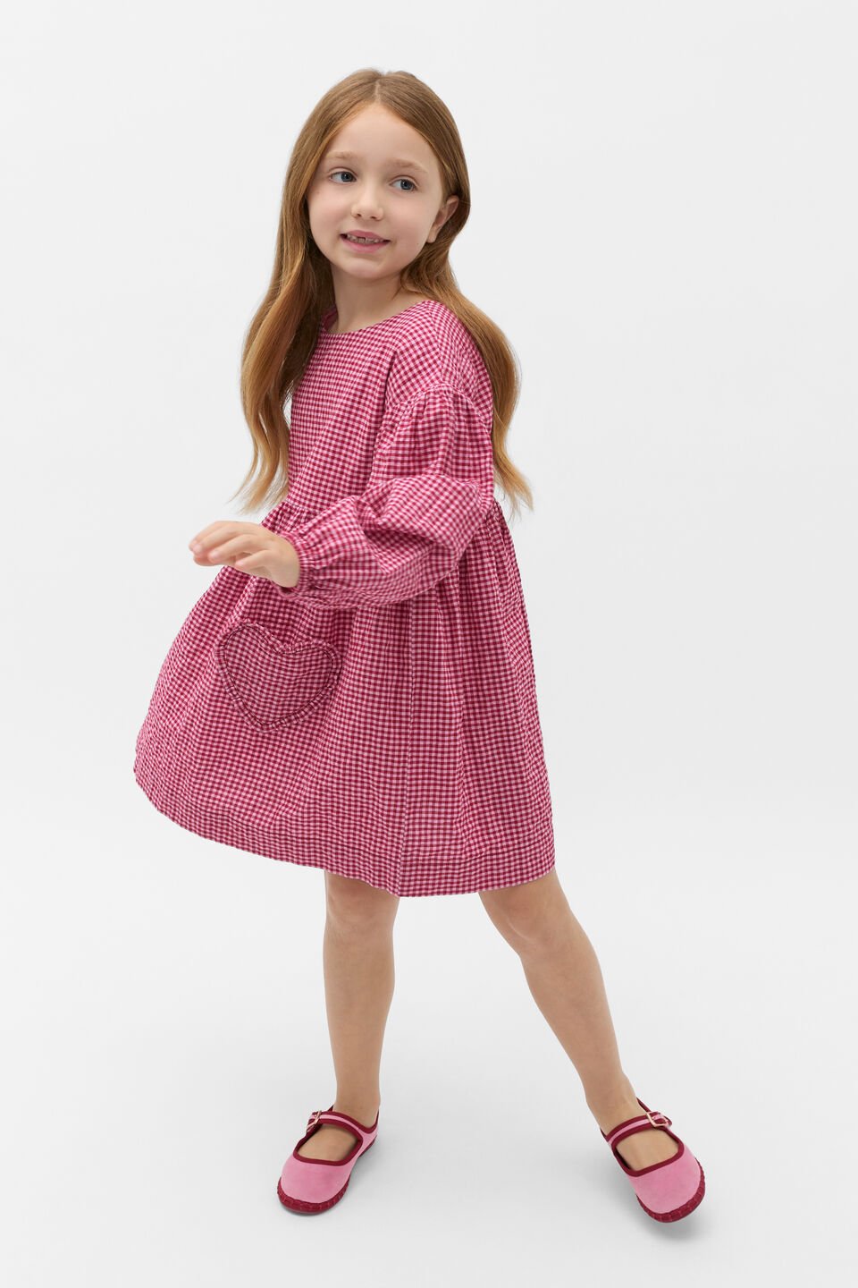 Gingham Dress  Dark Cherry