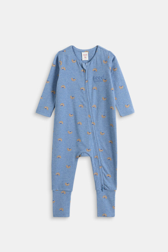 Logo Croissant Zipsuit  Navy Marle  hi-res