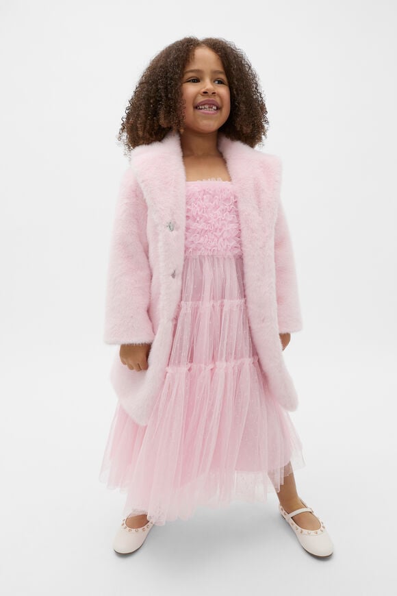 Faux Fur Coat  Pink Lemonade  hi-res