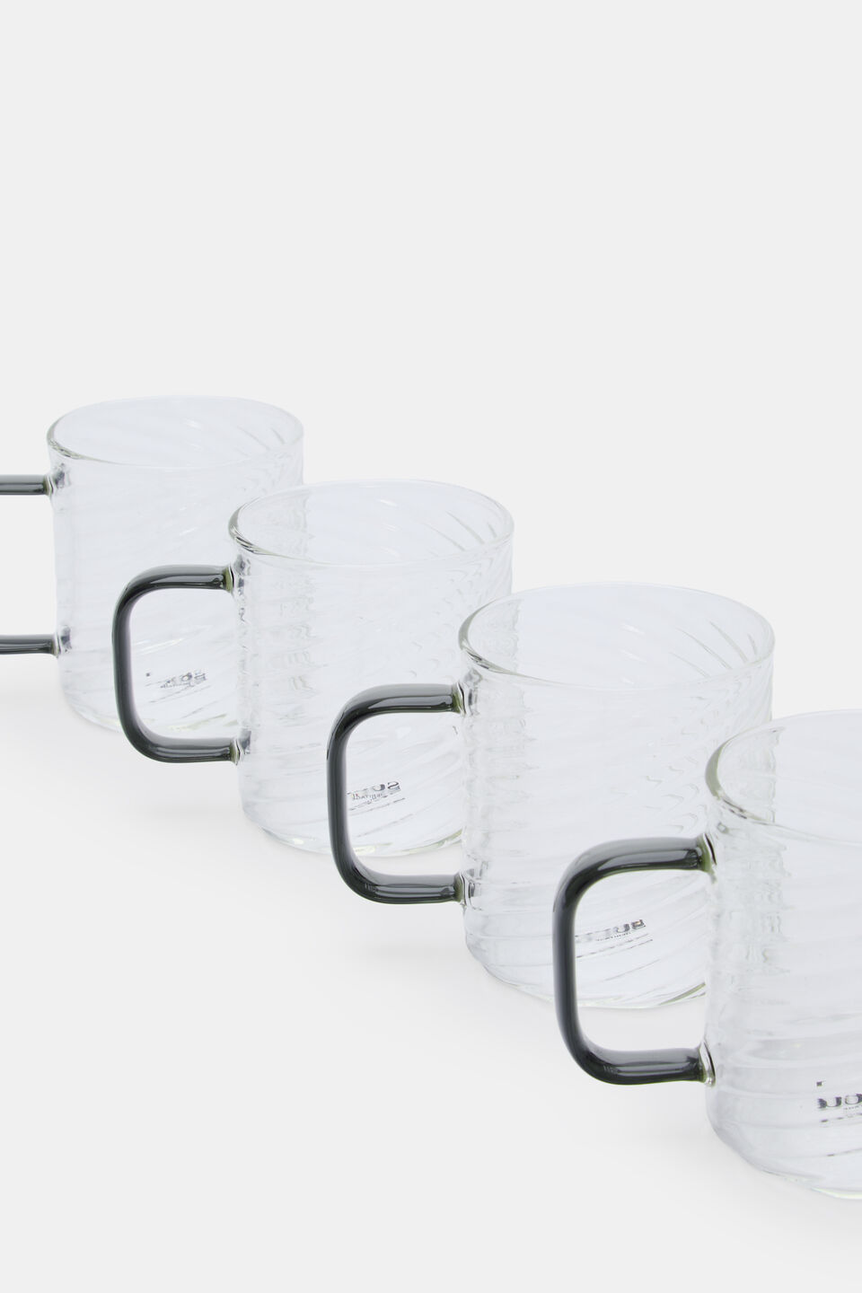 Aurora Glass Mug Set of 4  Slate