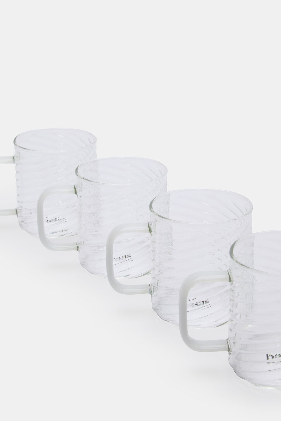 Aurora Glass Mug Set of 4  White