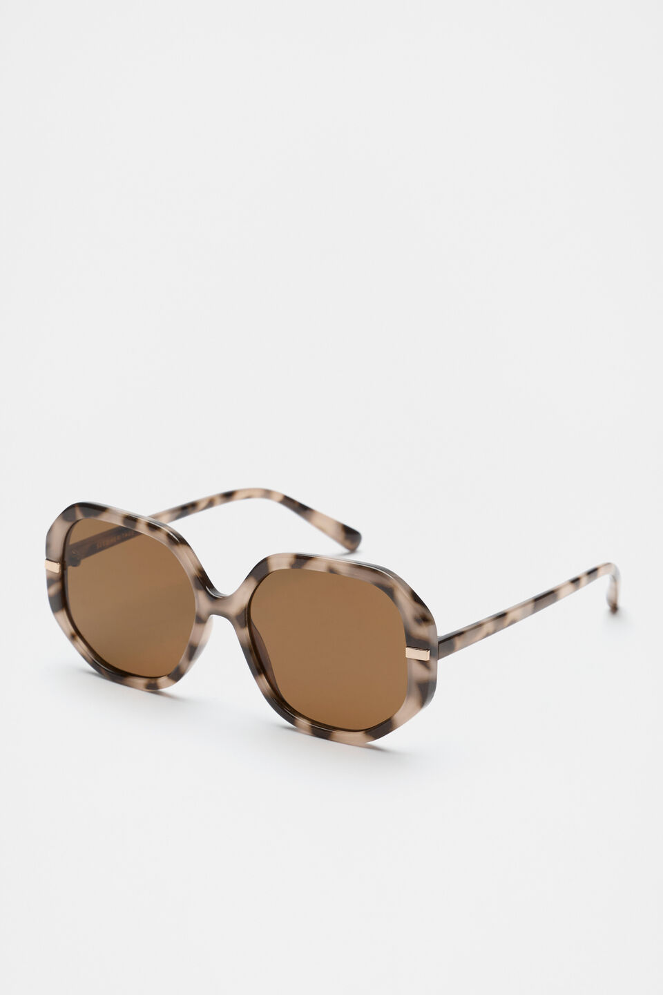 Clara Oversized Glam Sunglasses  Milky Tort
