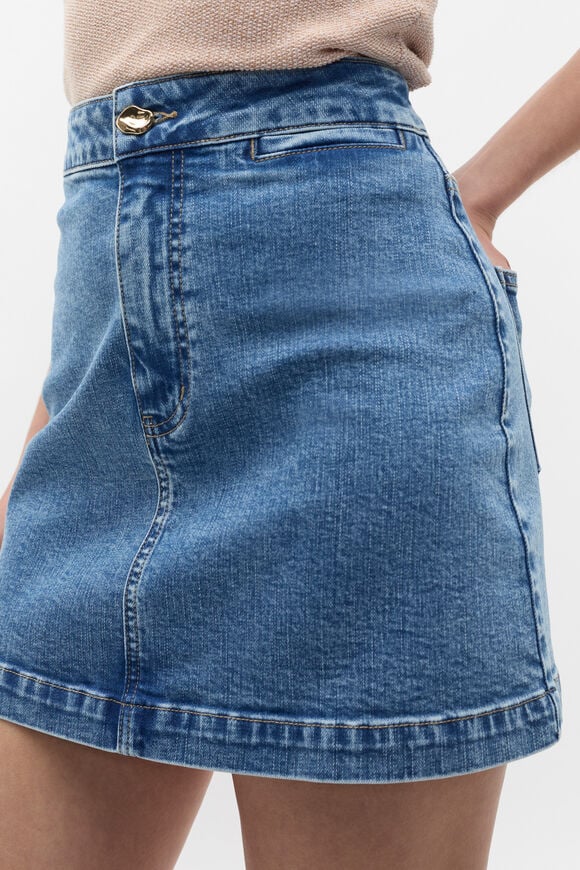 Core Denim Mini Skirt  Mist Blue Wash  hi-res