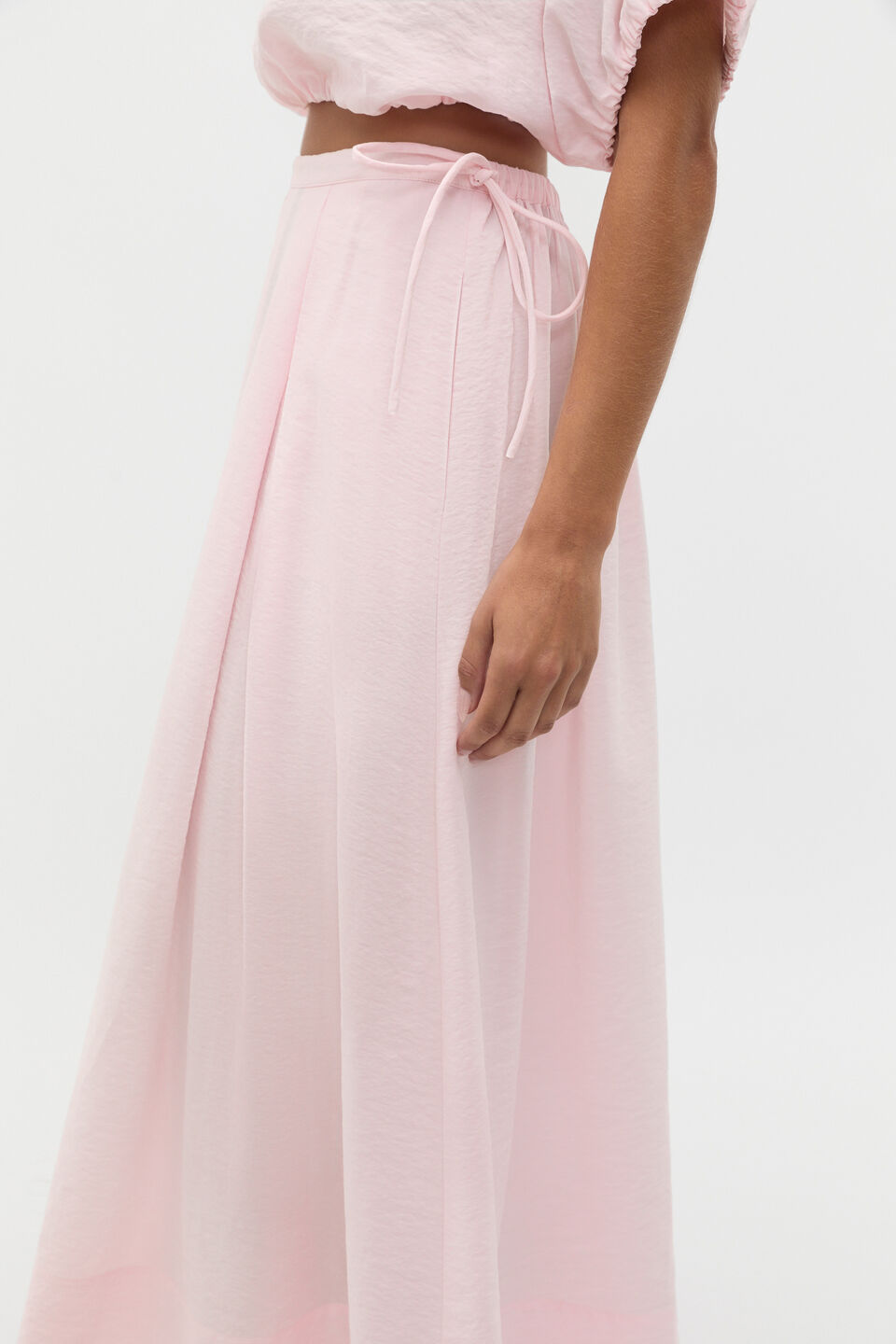 Crushed Pleat Detail Skirt  Primrose