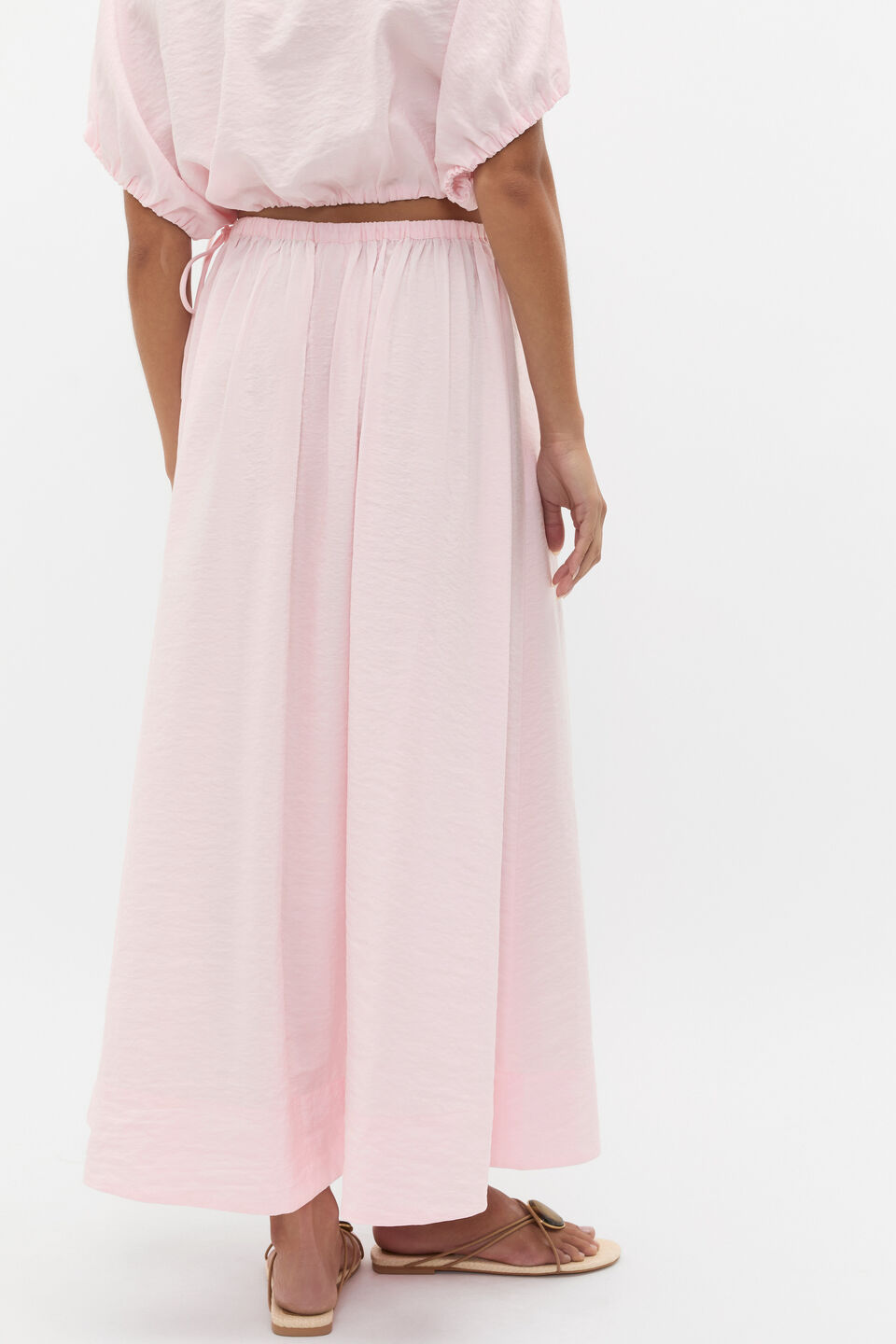 Crushed Pleat Detail Skirt  Primrose