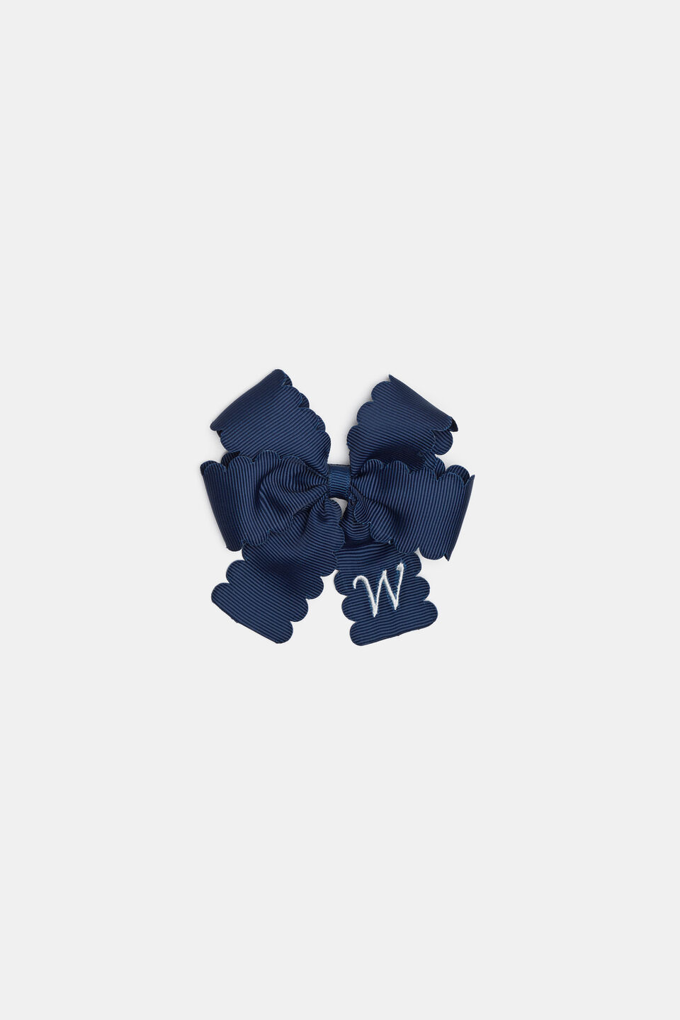 Grosgrain Initial Bow Duck Clip  W