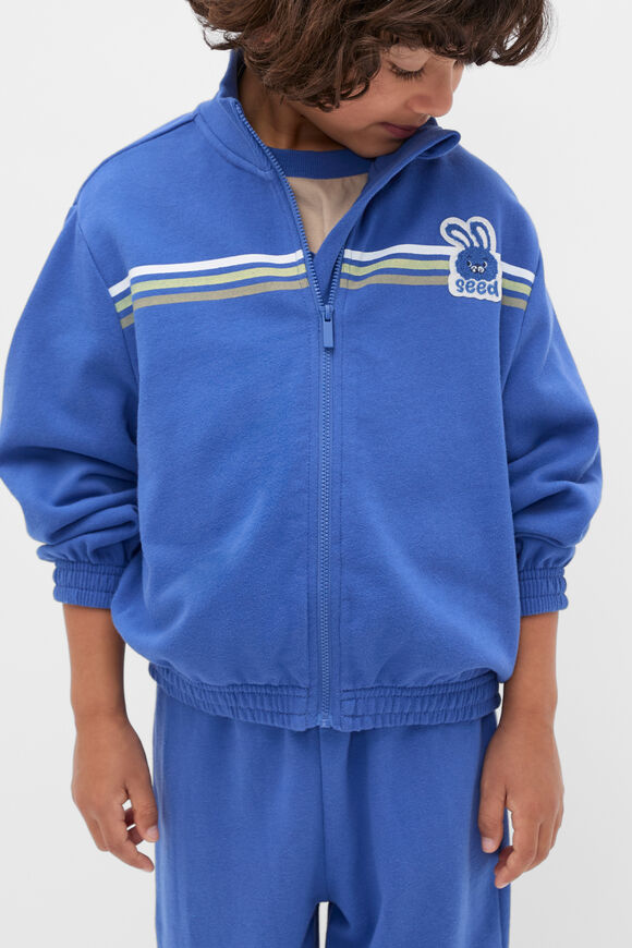 Bunny Zip Through Sweat  Mid Blue  hi-res