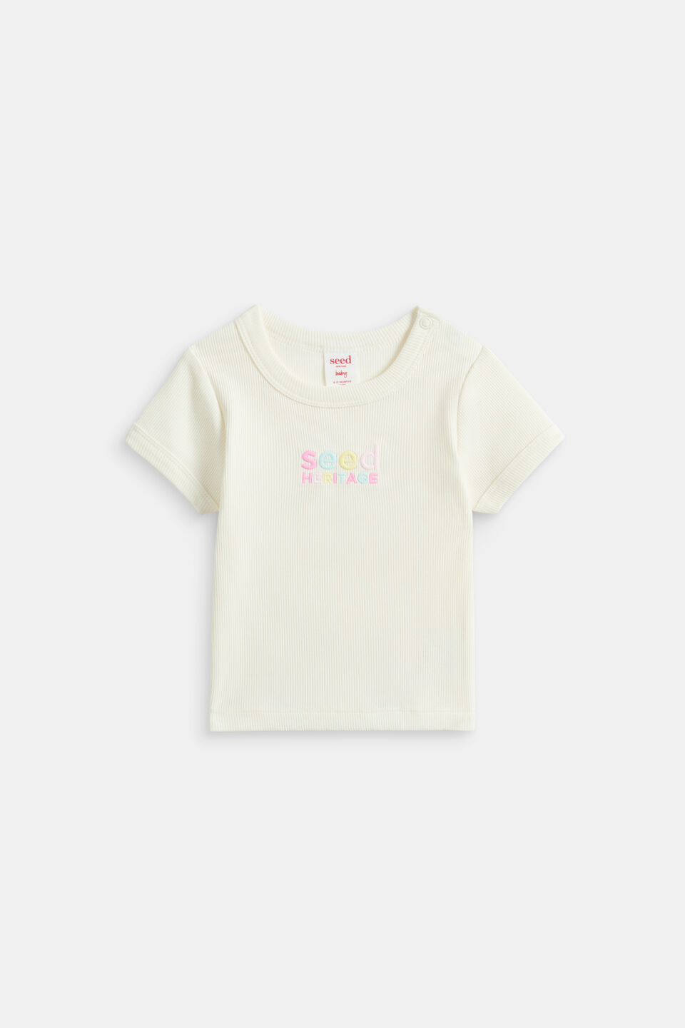 Rib Logo Tee  Classic Cream