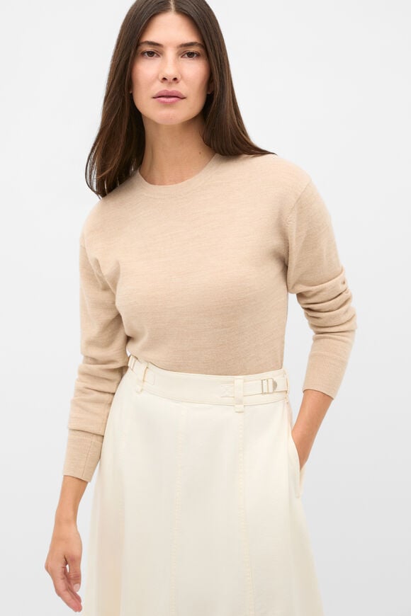 Australian Merino Pullover  Sandstone Marle  hi-res