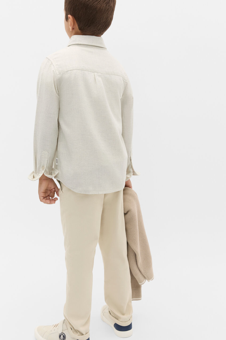 Core Brushed Cotton Shirt  Oat Marle