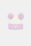 Mini Glitter Initial Beanie  V  hi-res