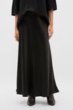 Satin Midi Skirt  Black  hi-res