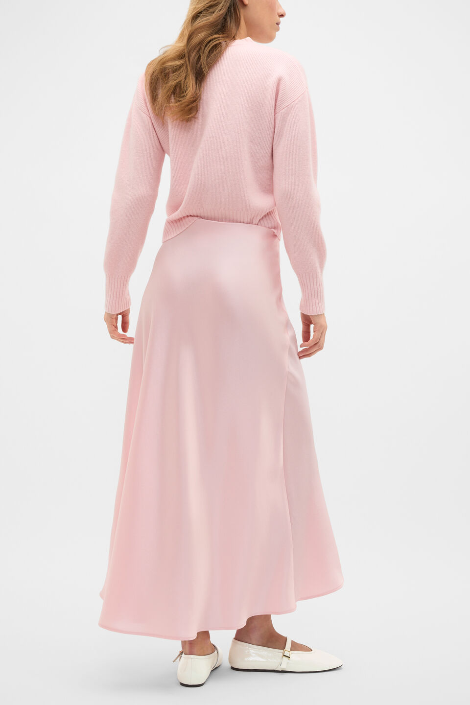 Satin Midi Skirt  Pale Blossom