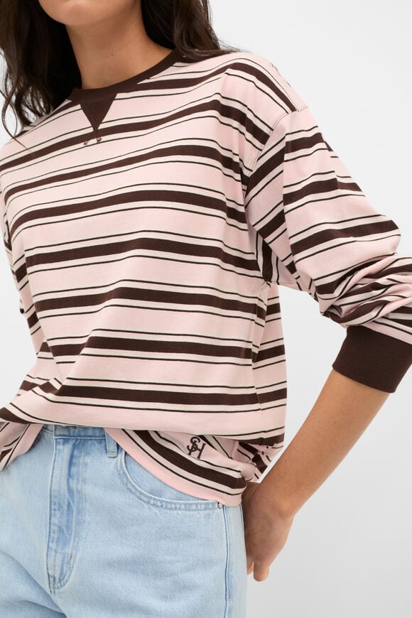Slouchy Long Sleeve Striped Top  Pale Blossom Stripe  hi-res