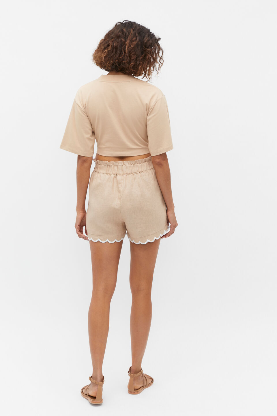 Twist Front Crop Tee  Nougat