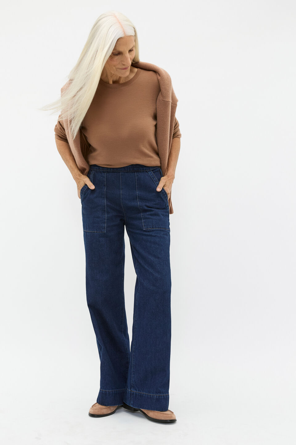 Denim Side Zip Jean  Twilight Blue Wash