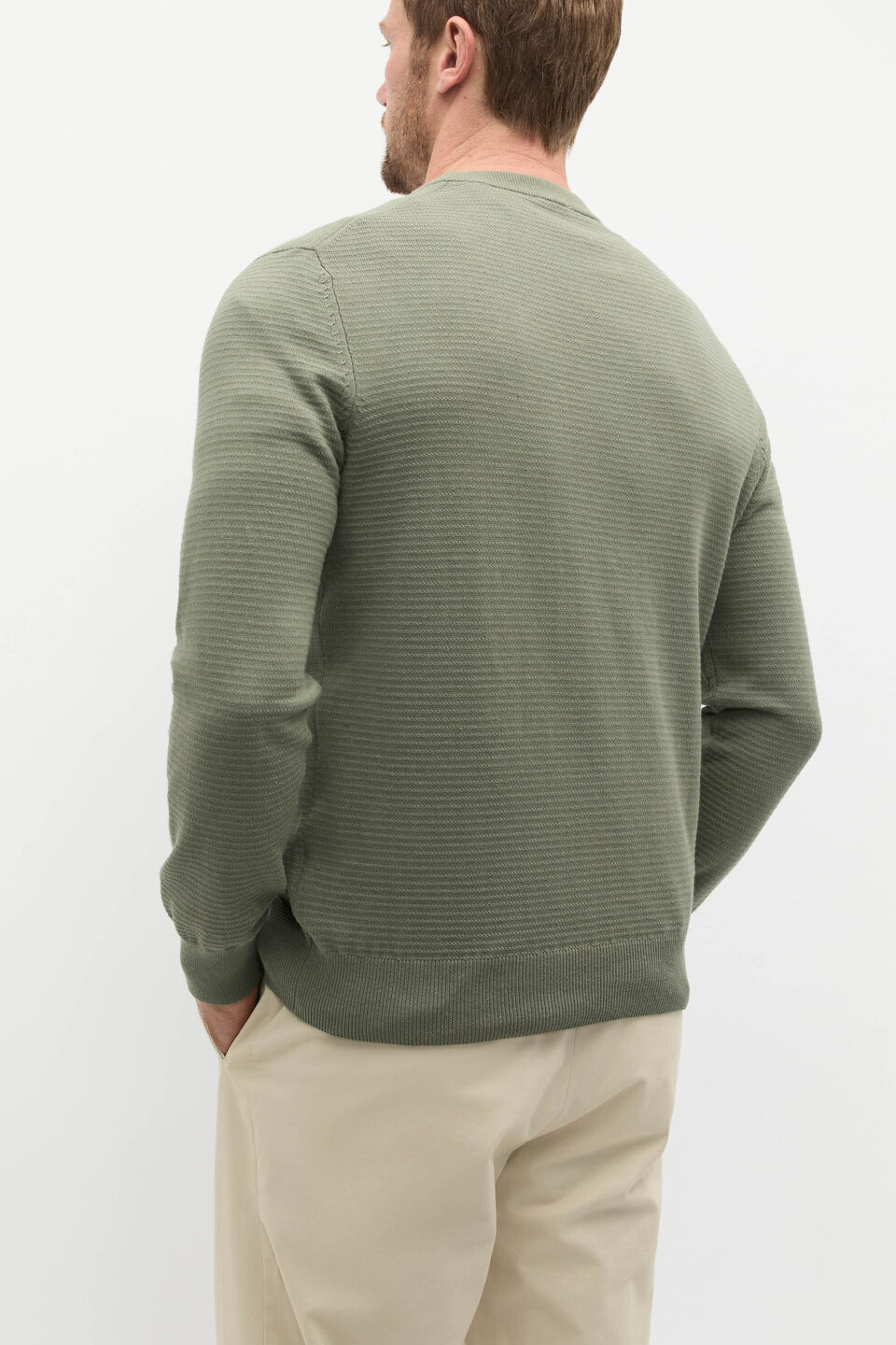 Ribbed Textured Knit  Vintage Khaki