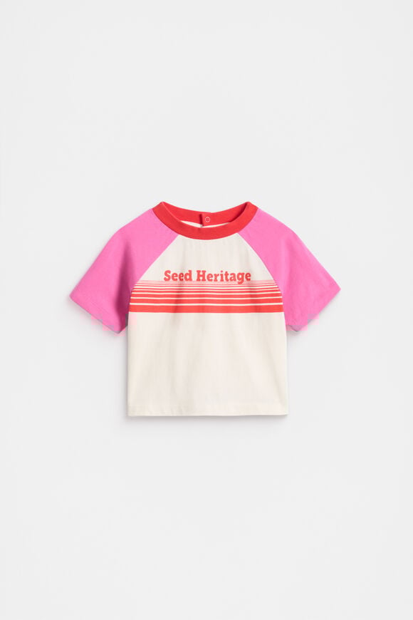 Colourblock Logo Tee  Wild Berry  hi-res